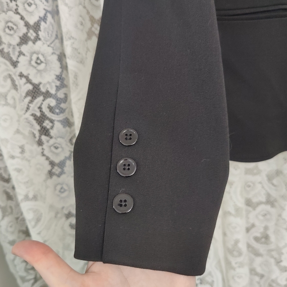 Vertigo Paris Black Blazer pink floral lining Size Medium made in France - Picture 3 of 10